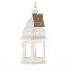 Moroccan White Candle Lantern - 13 inches