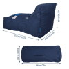 Lazy Lounger Memory Foam Sofa with Dirt-Proof Oxford Fabric&Side Pocket for Kids, Navy - KM0719