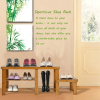 Natural Bamboo Shoe Bench 2-Tier Boot Storage Racks for Entryway Hallway - KM0430