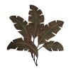 35 Inch Tropical Metal Palm Leaf Wall Mount Accent Decor; Brushed Green; Antique Yellow; Black - as Pic