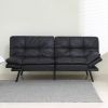 Convertible Memory Foam Futon Couch Bed; Modern Folding Sleeper Sofa-SF267PUBK - Black
