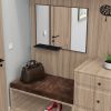 40x30 Inch Modern Black Bathroom Mirror With Storage Rack Aluminum Frame Rectangular Decorative Wall Mirrors for Living Room Bedroom - as Pic