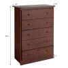 Functional Storage Organized Dresser with 5 Drawer - Brown