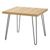 Hairpin Leg Square Side Table - Oak
