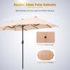 MF Studio 13 ft Large Patio Umbrella Double Sided Outdoor Market Umbrella Beige - Beige