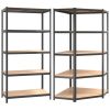 5-Layer Shelves 2 pcs Anthracite Steel&Engineered Wood - Anthracite