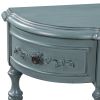 Modern and Contemporary Curved Console Table Sofa Table Entryway Table for Hallway Living Room Bedroom with 4 Drawers and 1 Shelf - Antique Blue