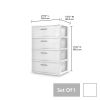 Sterilite 4 Drawer Wide Weave Tower Cement - White