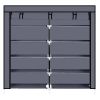 7 Tiers Portable Shoe Rack Closet Fabric Cover Shoe Storage Organizer Cabinet  - Gray