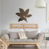 35 Inch Tropical Metal Palm Leaf Wall Mount Accent Decor; Brushed Green; Antique Yellow; Black - as Pic
