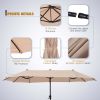 MF Studio 13 ft Large Patio Umbrella Double Sided Outdoor Market Umbrella Beige - Beige