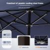 MF Studio 13 ft Large Patio Umbrella Double Sided Outdoor Market Umbrella Beige - Navy Blue