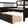 Full Size Daybed Wood Bed with Two Drawers; Espresso(OLD SKU:LP000058AAP) - as Pic