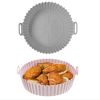 1/2pcs Air Fryer Silicone Pot; Reusable Air Fryer Liners; Silicone Air Fryer Basket; Food Safe Air Fryer Accessories - Pink + Gray