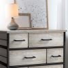 Bedroom 8 Drawer Fabric Dressing Table - Portable Vertical Wardrobe - light wood/black
