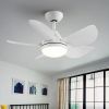 30 In Intergrated LED Ceiling Fan Lighting with Matte Black/ White   ABS Blade - White