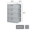 4 Drawer Wide Weave Tower Espresso - Cement