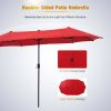 MF Studio 13 ft Large Patio Umbrella Double Sided Outdoor Market Umbrella Beige - Red