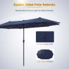 MF Studio 13 ft Large Patio Umbrella Double Sided Outdoor Market Umbrella Beige - Navy Blue