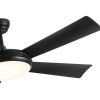 52 In Intergrated LED Ceiling Fan Lighting with Black ABS Blade - as Pic
