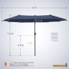 MF Studio 13 ft Large Patio Umbrella Double Sided Outdoor Market Umbrella Beige - Navy Blue