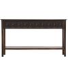 Rustic Entryway Console Table, 60" Long with two Different Size Drawers and Bottom Shelf for Storage  - Black