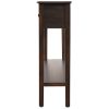 Rustic Entryway Console Table, 60" Long with two Different Size Drawers and Bottom Shelf for Storage  - Black