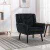 Modern Soft Velvet Material Ergonomics Accent Chair Living Room Chair Bedroom Chair Home Chair With Black Legs For Indoor Home - Black