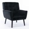Modern Soft Velvet Material Ergonomics Accent Chair Living Room Chair Bedroom Chair Home Chair With Black Legs For Indoor Home - Black