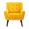 Modern Soft Velvet Material Ergonomics Accent Chair Living Room Chair Bedroom Chair Home Chair With Black Legs For Indoor Home - Yellow