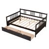 Full Size Daybed Wood Bed with Two Drawers; Espresso(OLD SKU:LP000058AAP) - as Pic