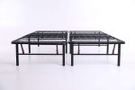 14" High Profile Foldable Steel Queen Platform Bed Frame, Black - Black - Queen