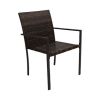 Outdoor Patio Furniture Set 2 Pieces Brown Wicker Chair Sets PE Rattan Patio Conversation Set Dining Chairs for All-Weather (Brown) - as Pic