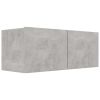 4 Piece TV Cabinet Set Concrete Gray Engineered Wood - Grey