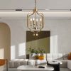 Modern American luxury chandelier E12 plated gold chandelier iron gold 4 bulbs, without bulbs - gold