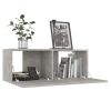 4 Piece TV Cabinet Set Concrete Gray Engineered Wood - Grey