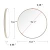 20" Wall Circle Mirror for Bathroom, Matte Gold Round Mirror for Wall, 20 inch Hanging Round Mirror for Living Room, Vanity, Bedroom - as picture