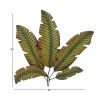 35 Inch Tropical Metal Palm Leaf Wall Mount Accent Decor; Brushed Green; Antique Yellow; Black - as Pic
