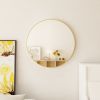 32" Wall Circle Mirror for Bathroom, Large Gold Round Mirror for Wall, 32 inch Hanging Round Mirror for Living Room, Vanity, Bedroom - as picture