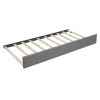 Full Size Upholstered daybed with Trundle and Wood Slat Support - Gray