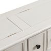 Rustic Entryway Console Table, 60" Long with two Different Size Drawers and Bottom Shelf for Storage  - Antique White