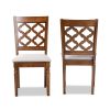 Studio Ramiro Modern and Contemporary Grey Fabric Upholstered and Walnut Brown Finished Wood 2-Piece Dining Chair Set - A