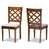 Studio Ramiro Modern and Contemporary Grey Fabric Upholstered and Walnut Brown Finished Wood 2-Piece Dining Chair Set - A