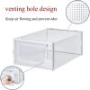 Foldable Shoe Box;  Stackable Clear Shoe Storage Box - Storage Bins Shoe Container Organizer;  8 Pack; White - 8 Pack - White