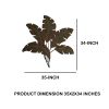 35 Inch Tropical Metal Palm Leaf Wall Mount Accent Decor; Brushed Green; Antique Yellow; Black - as Pic