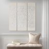 White Mandala Triptych 3-piece Dimensional Resin Canvas Wall Art Set - as Pic