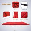MF Studio 13 ft Large Patio Umbrella Double Sided Outdoor Market Umbrella Beige - Red