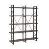 [VIDEO] Home Office 5 Tier Bookshelf; X Design Etageres Storage Shelf; Industrial Bookcase for Office with Metal Frame - as Pic