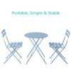 Round 2 Person - 23.6" Long Bistro Set (7 Colors Available) - Blue