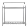 House Bed Frame Twin Size ;  Kids Bed Frame Metal Platform Bed Floor Bed for Kids Boys Girls No Box Spring Needed - Silver